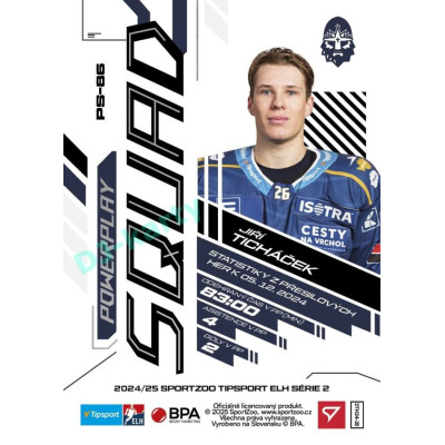 2024/25 Sportzoo ELH 2. serie #PS-86 Jiří Ticháček Powerplay Squad