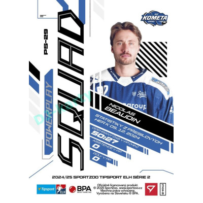 2024/25 Sportzoo ELH 2. serie #PS-29 Nicolas Beaudin Powerplay Squad