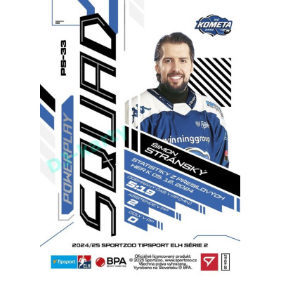2024/25 Sportzoo ELH 2. serie #PS-33 Šimon Stránský Powerplay Squad