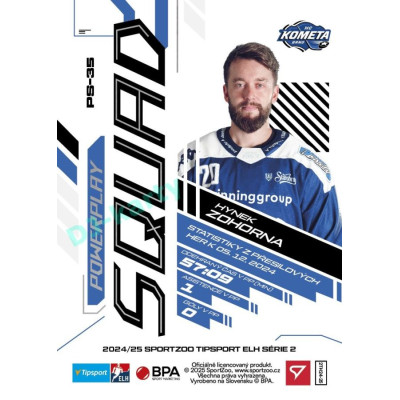 2024/25 Sportzoo ELH 2. serie #PS-35 Hynek Zohorna Powerplay Squad