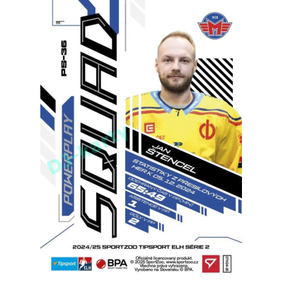 2024/25 Sportzoo ELH 2. serie #PS-36 Jan Štencel Powerplay Squad