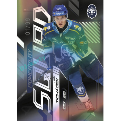 2024/25 Sportzoo ELH 2. serie #PS-86 Jiří Ticháček Powerplay Squad Black Rainbow xx/99