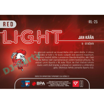 2022/23 Sportzoo ELH 2. série #RL-25 Jan Káňa Red Light