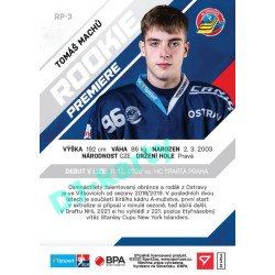 2021/22 Sportzoo TIPSPORT ELH Tomáš Machů #RP-3 Rookie Premiere