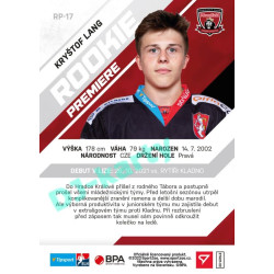 2021/22 Sportzoo TIPSPORT ELH 2. série #RP-17 Kryštof Lang Rookie Premiere