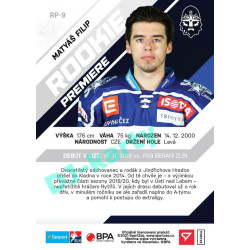 2021/22 Sportzoo TIPSPORT ELH Matyáš Filip #RP-9 Rookie Premiere