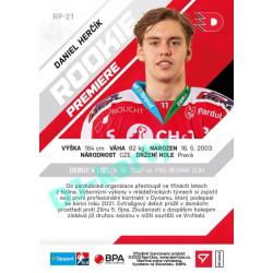 2021/22 Sportzoo TIPSPORT ELH 2. série #RP-21 Daniel Herčík Rookie Premiere