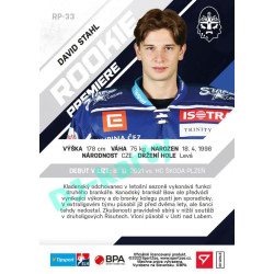 2021/22 Sportzoo TIPSPORT ELH 2. série #RP-33 David Stahl Rookie Premiere