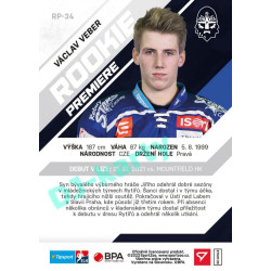 2021/22 Sportzoo TIPSPORT ELH 2. série #RP-34 Václav Veber Rookie Premiere