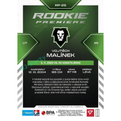 2024/25 Sportzoo ELH 2. serie #RP-25 Vojtěch Malínek Rookie Premiere