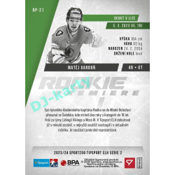 2023/24 Sportzoo ELH 2. serie #RP-21 Matěj Gardoň Rookie Premiere
