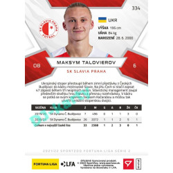 2021/22 Sportzoo Fortuna Liga 2. série #334 Maksym Talovierov