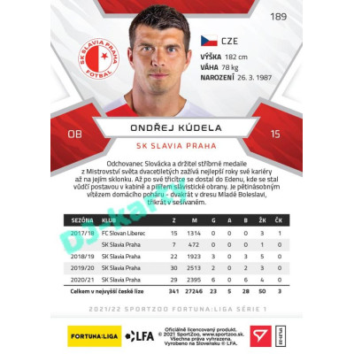 2021/22 Sportzoo Fortuna Liga Ondřej Kúdela #189