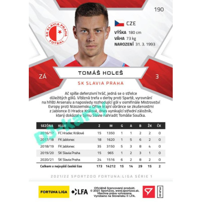 2021/22 Sportzoo Fortuna Liga Tomáš Holeš #190