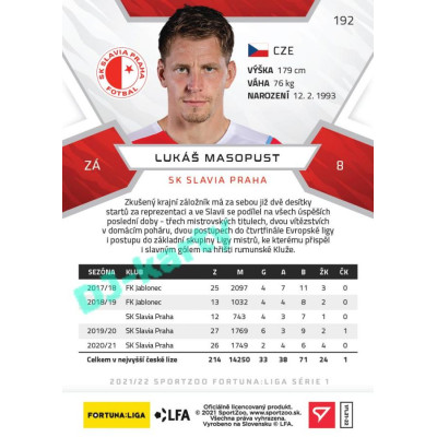 2021/22 Sportzoo Fortuna Liga Lukáš Masopust #192