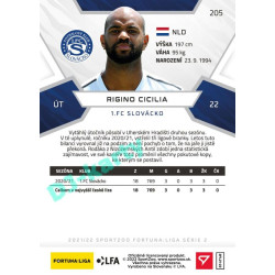 2021/22 Sportzoo Fortuna Liga 2. série #205 Rigino Cicila