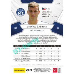 2021/22 Sportzoo Fortuna Liga 2. série #206 Ondřej Šašinka