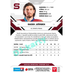 2021/22 Sportzoo TIPSPORT ELH 2. série #285 Radek Jeřábek