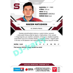 2021/22 Sportzoo TIPSPORT ELH 2. série #286 Maksim Matushkin