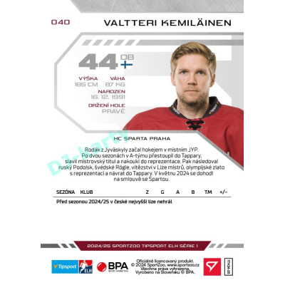 2024/25 Sportzoo ELH 1. serie #040 Valtteri Kemiläinen