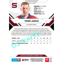2021/22 Sportzoo TIPSPORT ELH 2. série #289 Tomáš Jandus