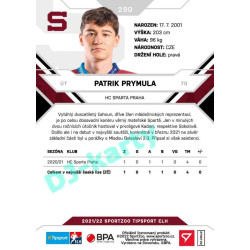2021/22 Sportzoo TIPSPORT ELH 2. série #290 Patrik Prymula