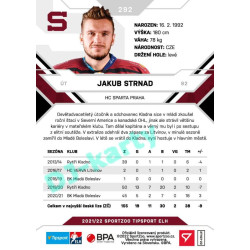 2021/22 Sportzoo TIPSPORT ELH 2. série #292 Jakub Strnad