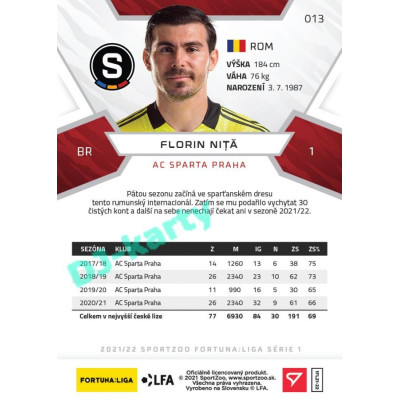 2021/22 Sportzoo Fortuna Liga Florian Nita #13