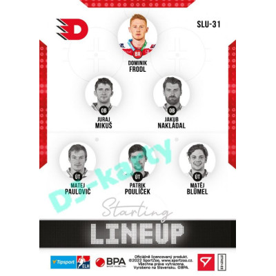 2021/22 Sportzoo TIPSPORT ELH 2. série #SLU-31 Dominik Frodl Starting LINEUP