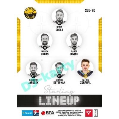 2021/22 Sportzoo TIPSPORT ELH 2. série #SLU-70 Patrik Zdráhal Starting LINEUP