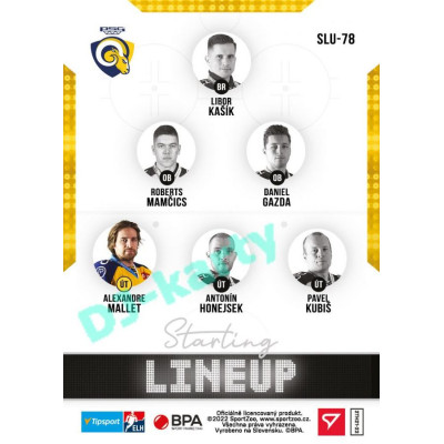 2021/22 Sportzoo TIPSPORT ELH 2. série #SLU-78 Alexandre Mallet Starting LINEUP