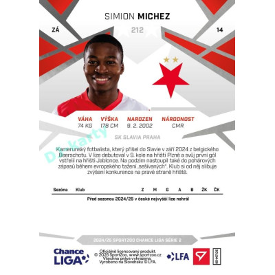 2024/25 Sportzoo Chance Liga 2. série #212 Simion Michez