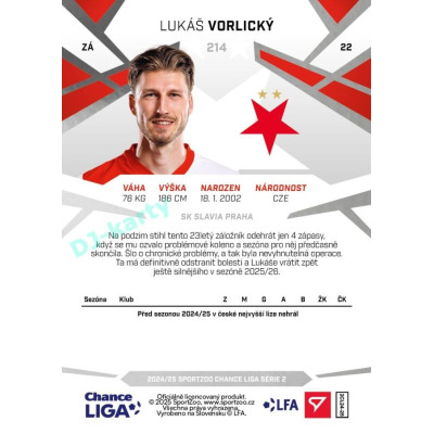 2024/25 Sportzoo Chance Liga 2. série #214 Lukáš Vorlický