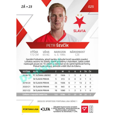 2022/23 Sportzoo Fortuna Liga 1. série #025 Petr Ševčík PROMO
