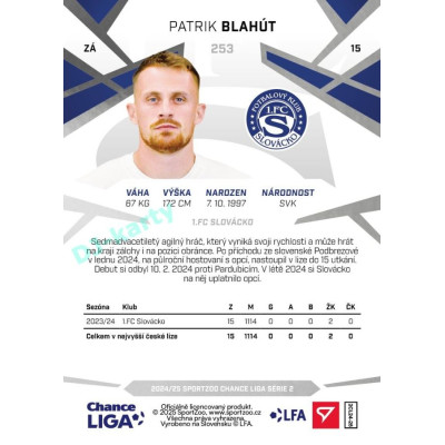 2024/25 Sportzoo Chance Liga 2. série #253 Patrik Blahút