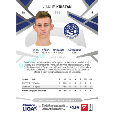 2024/25 Sportzoo Chance Liga 2. série #256 Jakub Křišťan