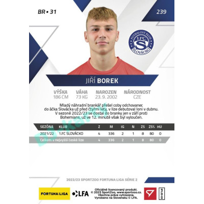 2022/23 Sportzoo Fortuna Liga 2. série #239 Jiří Borek