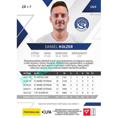 2022/23 Sportzoo Fortuna Liga 1. série #049 Daniel Holzer