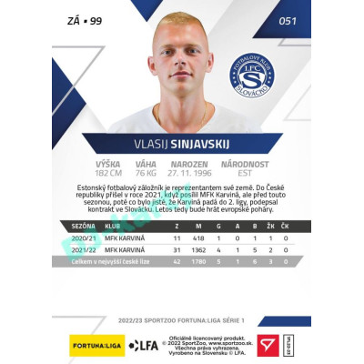2022/23 Sportzoo Fortuna Liga 1. série #051 Vlasij Sinjavskij