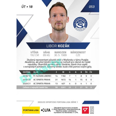 2022/23 Sportzoo Fortuna Liga 1. série #053 Libor Kozák