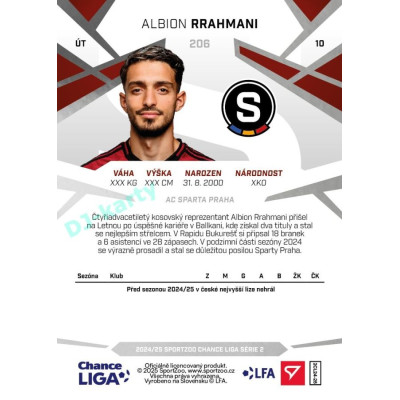 2024/25 Sportzoo Chance Liga 2. série #206 Albion Rrahmani
