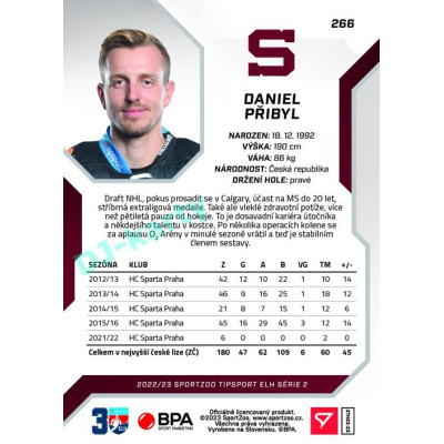 2022/23 Sportzoo ELH 2. série #266 Daniel Přibyl