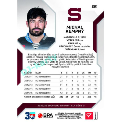 2022/23 Sportzoo ELH 2. série #261 Michal Kempný