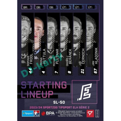 2023/24 Sportzoo ELH 2. serie #SL-50 Joona Huttula Starting Lineup