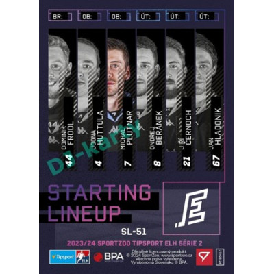 2023/24 Sportzoo ELH 2. serie #SL-51 Michal Plutnar Starting Lineup