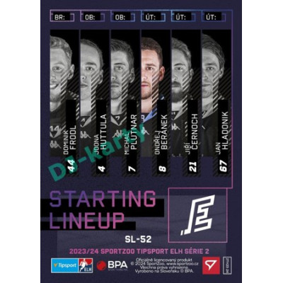2023/24 Sportzoo ELH 2. serie #SL-52 Ondřej Beránek Starting Lineup