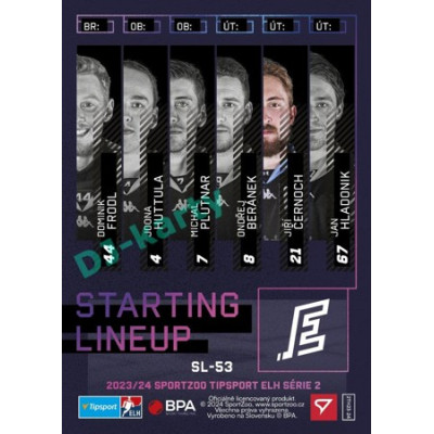 2023/24 Sportzoo ELH 2. serie #SL-53 Jiří Černoch Starting Lineup