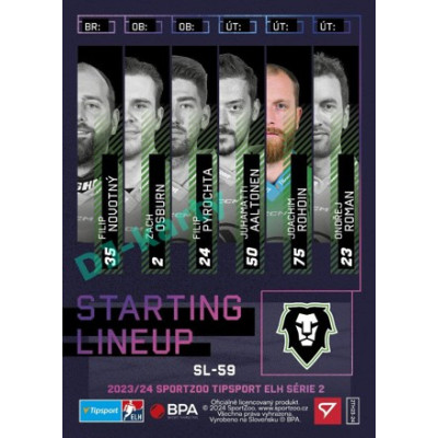 2023/24 Sportzoo ELH 2. serie #SL-59 Joachim Rohdin Starting Lineup