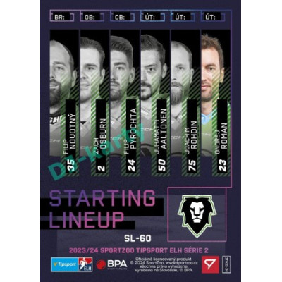 2023/24 Sportzoo ELH 2. serie #SL-60 Ondřej Roman Starting Lineup
