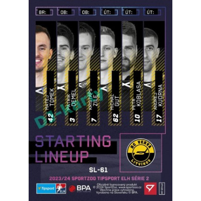 2023/24 Sportzoo ELH 2. serie #SL-61 Matej Tomek Starting Lineup